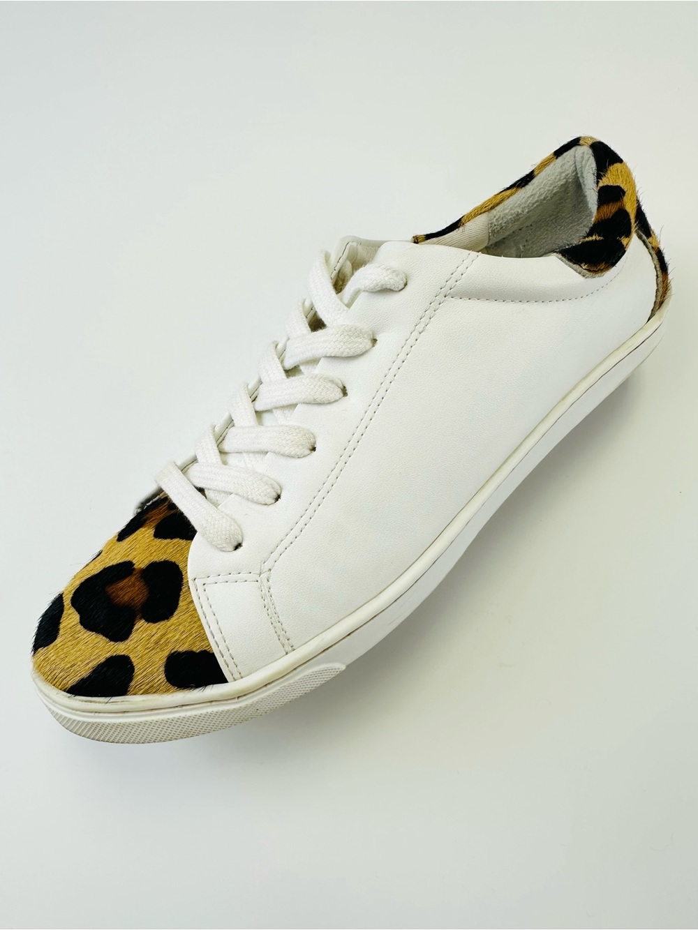 Anacapri Leopard Pony Hair White Sneakers Size 39 Casual Animal print  Statement